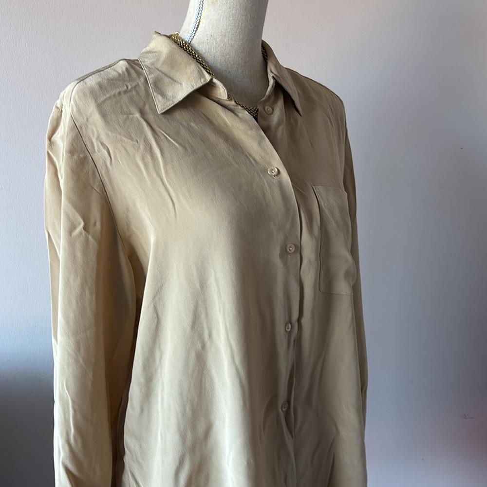 Vintage Silk button down shirt size L - Picture 7 of 8